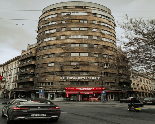A quiet historic street corner in central Bucharest where the project office is located